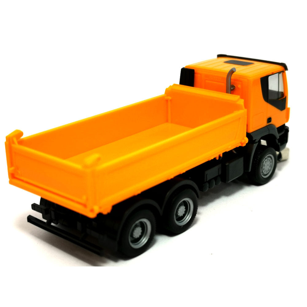 1-87 Iveco Trakker 6x6 3Way Dis Skip Orange