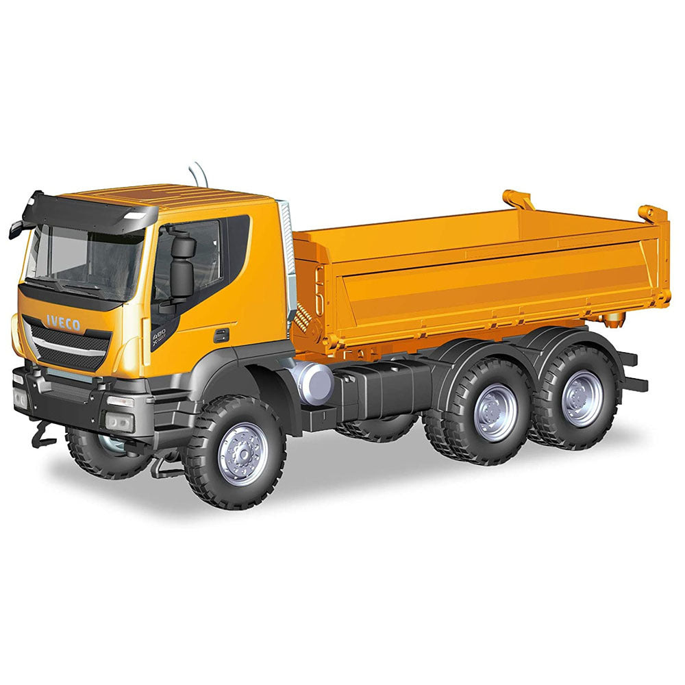 1-87 Iveco Trakker 6x6 3Way Dis Skip Orange