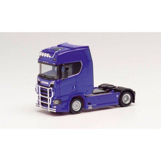 1/87 Scania CS20 High Roof Trailer with Light Bar and Bumper Ultramarine Blue