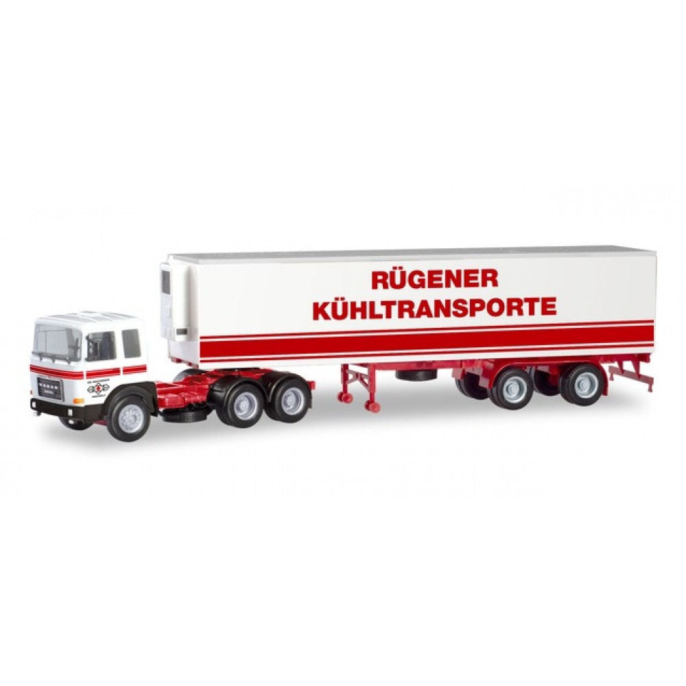 1-87 Roman Diesel 6x4 Refrigerated Box Semitrailer  - VEB KV Stralsund / Ostseetrans -  Mecklenbur