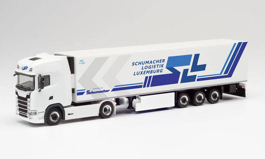 1/87 Scania CS 20 HD refrigerated box trailer iSLL / Schumacher Logistik Luxemburg -