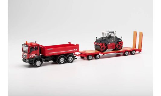 1/87 MAN TGS M Construction Tipper and Goldhofer TU-4 with Hamm DV 90 Roller  - Kutter HTS -