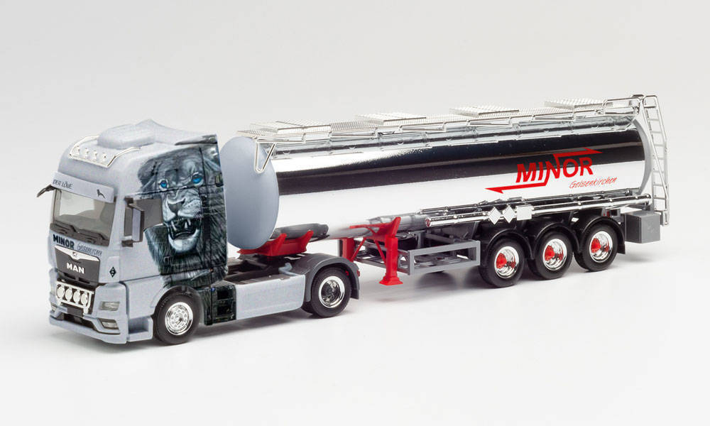 1/87 MAN TGX XXL Euro 6c Chrome Tank Semitrailer iMinor