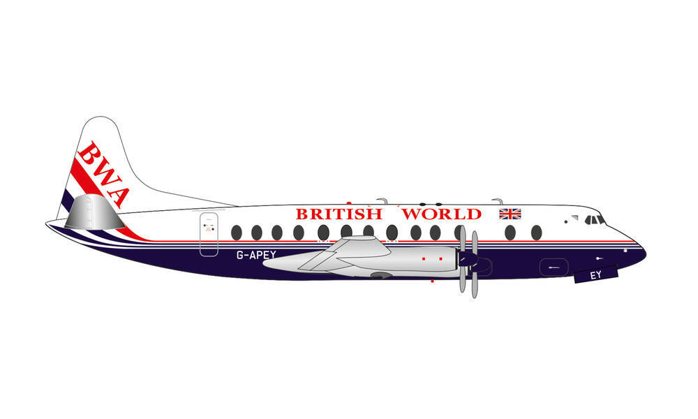 1/200 British World Airlines Vickers Viscount 800 - 25th anniversary last flight