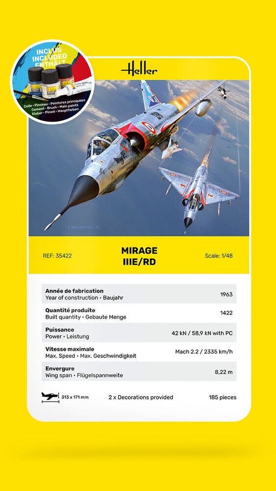 1/48 GIFT SET Mirage IIIE/RD (Includes: Cement, Brush and Main Paints)