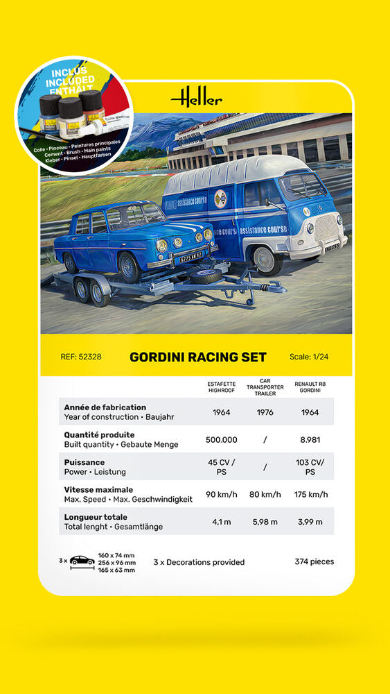 1/24 GIFT SET Gordini Racing Set (Includes: Cement, Brush and Main Paints)