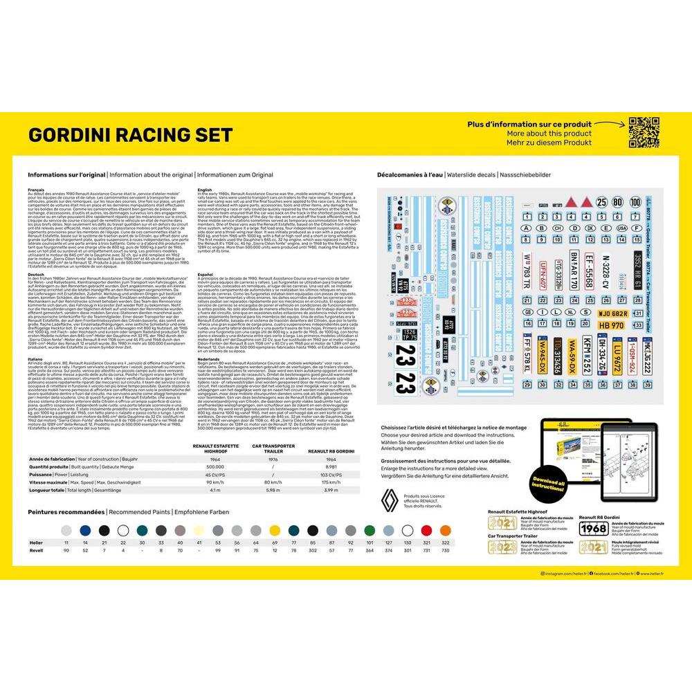 1/24 GIFT SET Gordini Racing Set (Includes: Cement, Brush and Main Paints)
