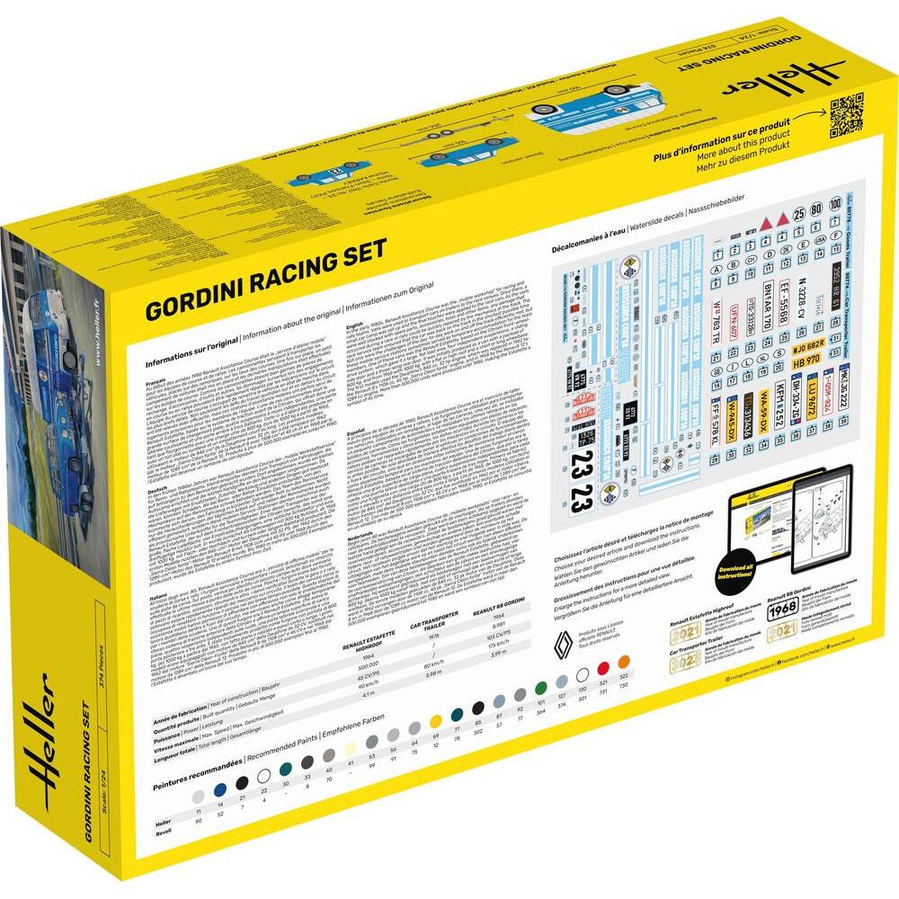 1/24 Starter Kit Gordini Racing Set Includes: Cement Brush and Main Paints