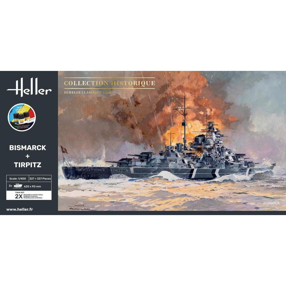 1/400 GIFT SET Bismarck + Tirpitz TWINSET (Includes: Cement, Brush and Main Paints)