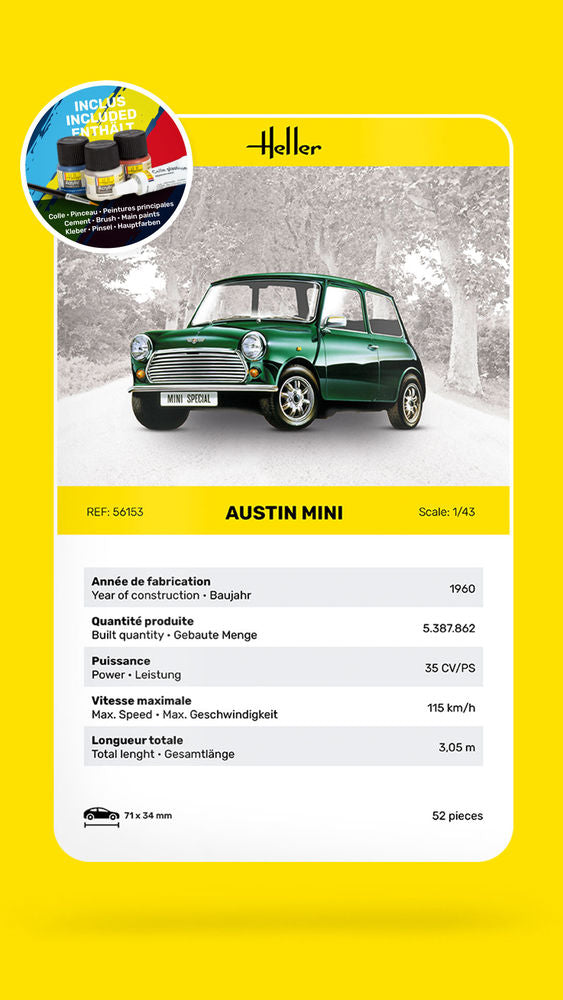 1/43 STARTER KIT Austin Mini (Includes: Cement, Brush and Main Paints)