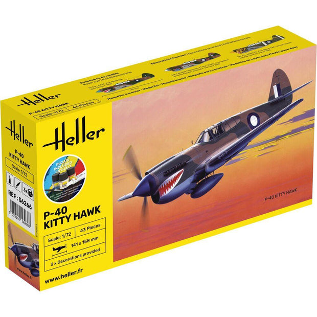 1/72 Starter Kit P-40 Kitty Hawk W/Raaf Decals Includes: Cement Brush and Main Paints