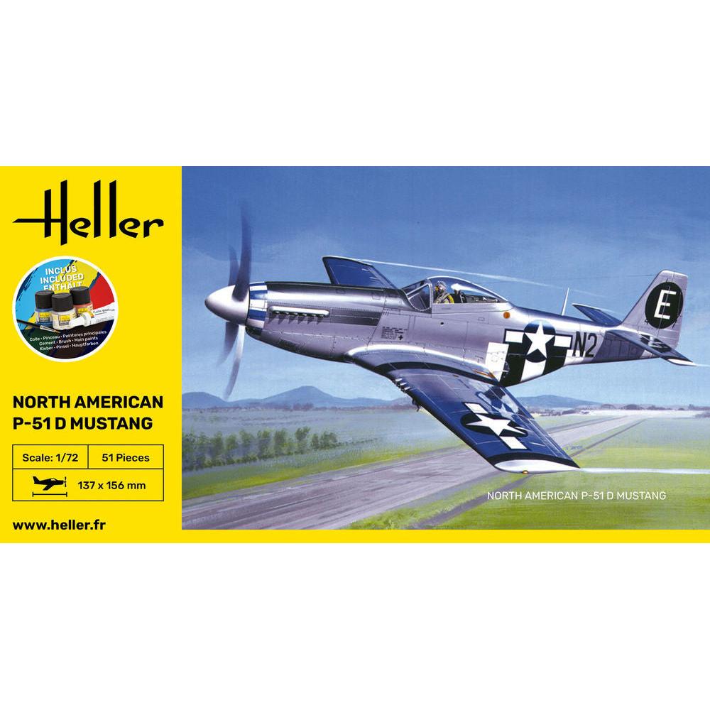 1/72 STARTER KIT P-51D Mustang (Includes: Cement, Brush and Main Paints)
