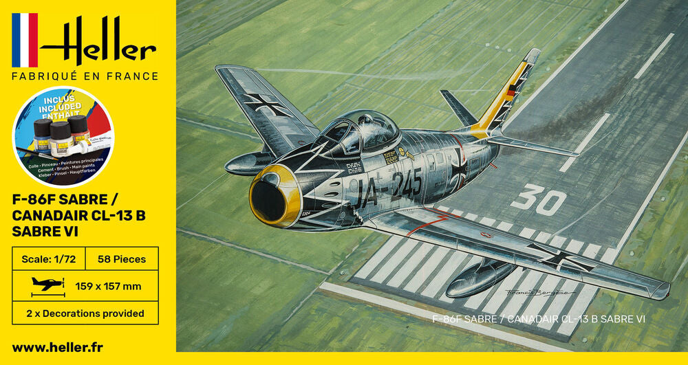 1/72 Starter Kit F-86F Sabre / Canadair Cl-13 B Sabre VI Includes: Cement Brush and Main Paints