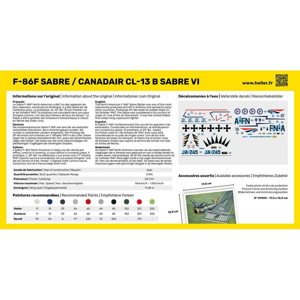 1/72 Starter Kit F-86F Sabre / Canadair Cl-13 B Sabre VI Includes: Cement Brush and Main Paints