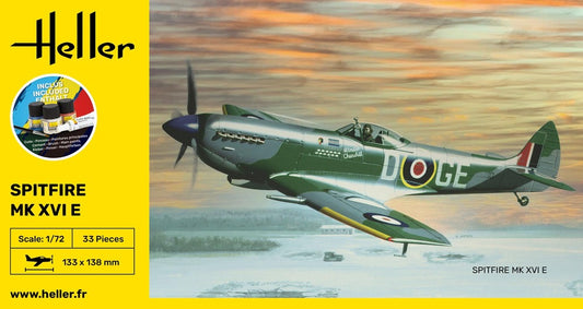 1/72 STARTER KIT Supermarine Spitfire Mk.XVI (Includes: Cement, Brush and Main Paints)