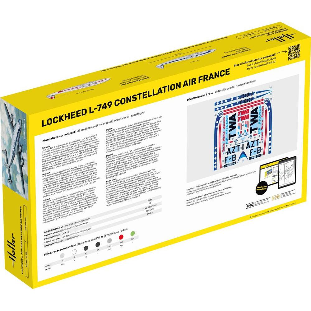 1/72 Starter Kit L-749 Constellation Air France Includes: Cement Brush and Main Paints