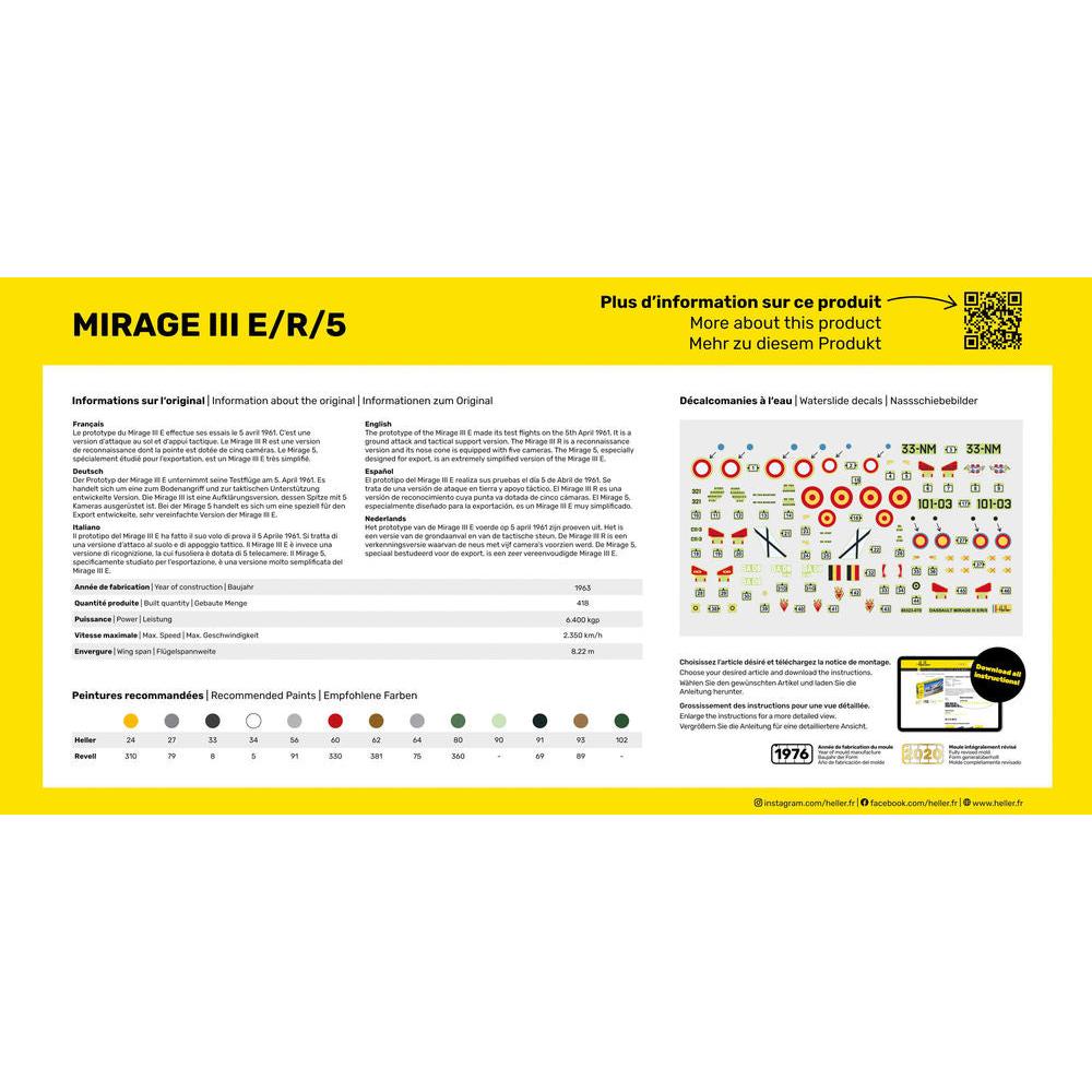 1/72 Starter Kit Mirage III E/R/5 Includes: Cement Brush and Main Paints