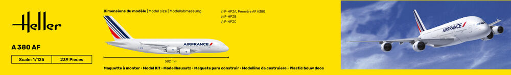 1/125 GIFT SET Airbus A380 Air France (Includes: Cement, Brush and Main Paints)