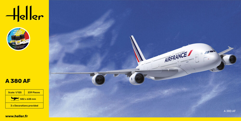 1/125 GIFT SET Airbus A380 Air France (Includes: Cement, Brush and Main Paints)