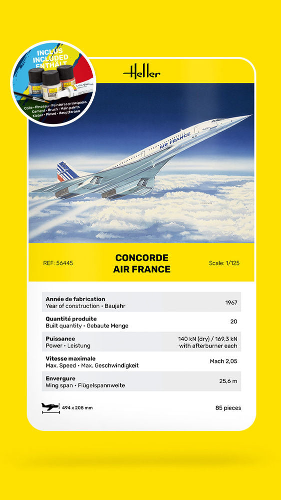 1/125 GIFT SET Concorde (Includes: Cement, Brush and Main Paints)