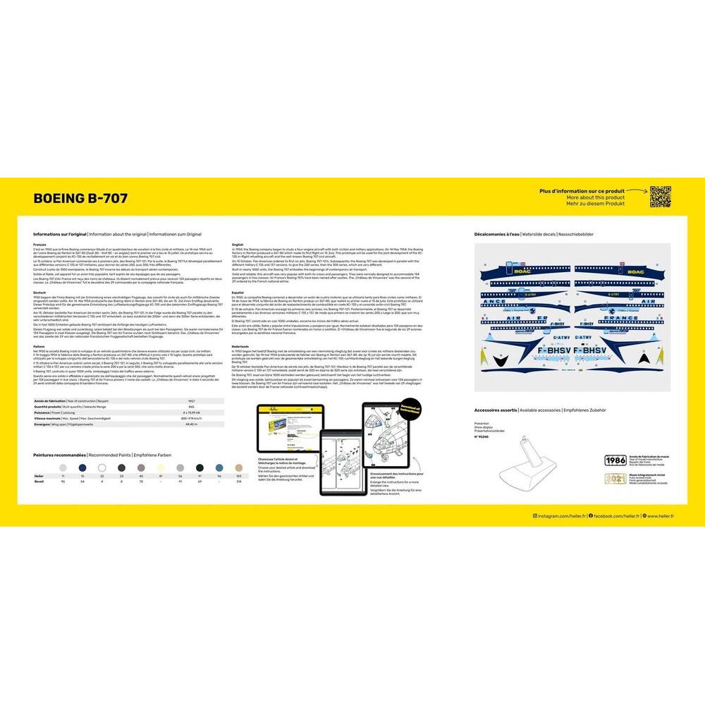 1/72 GIFT SET B-707 Air France (Includes: Cement, Brush and Main Paints)