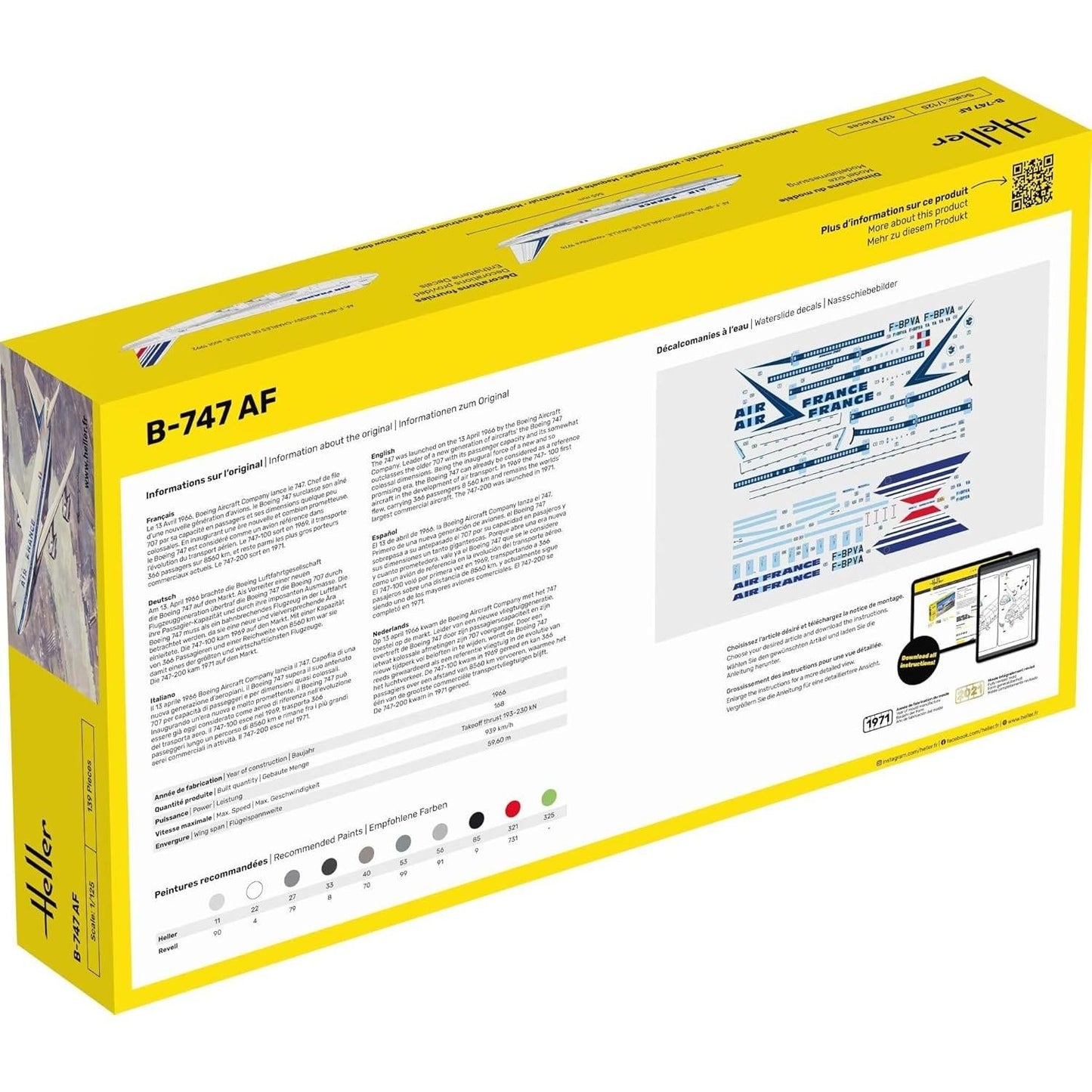 1/125 Starter Kit B747 Air France Includes: Cement Brush and Main Paints