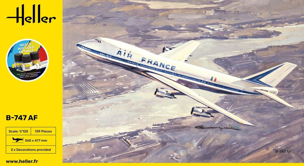 1/125 Starter Kit B747 Air France Includes: Cement Brush and Main Paints
