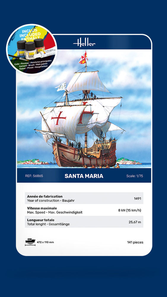 1/75 GIFT SET Santa Maria (Includes: Cement, Brush and Main Paints)