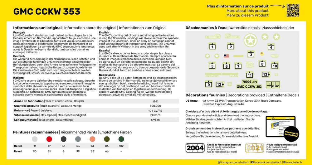 1/72 Starter Kit GMC CCKW 353 Truck