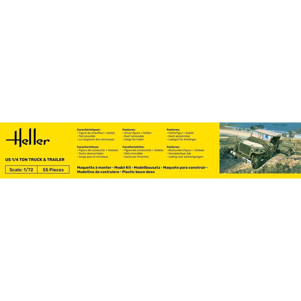 1/72 STARTER KIT US 1/4 Ton Willys Truck & Trailer