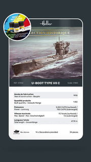 1/400 Starter Kit U-Boat Type VII C Includes: Cement Brush and Main Paints