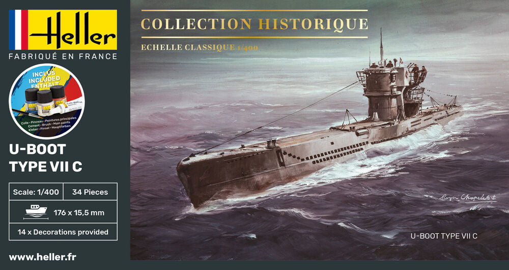 1/400 Starter Kit U-Boat Type VII C Includes: Cement Brush and Main Paints