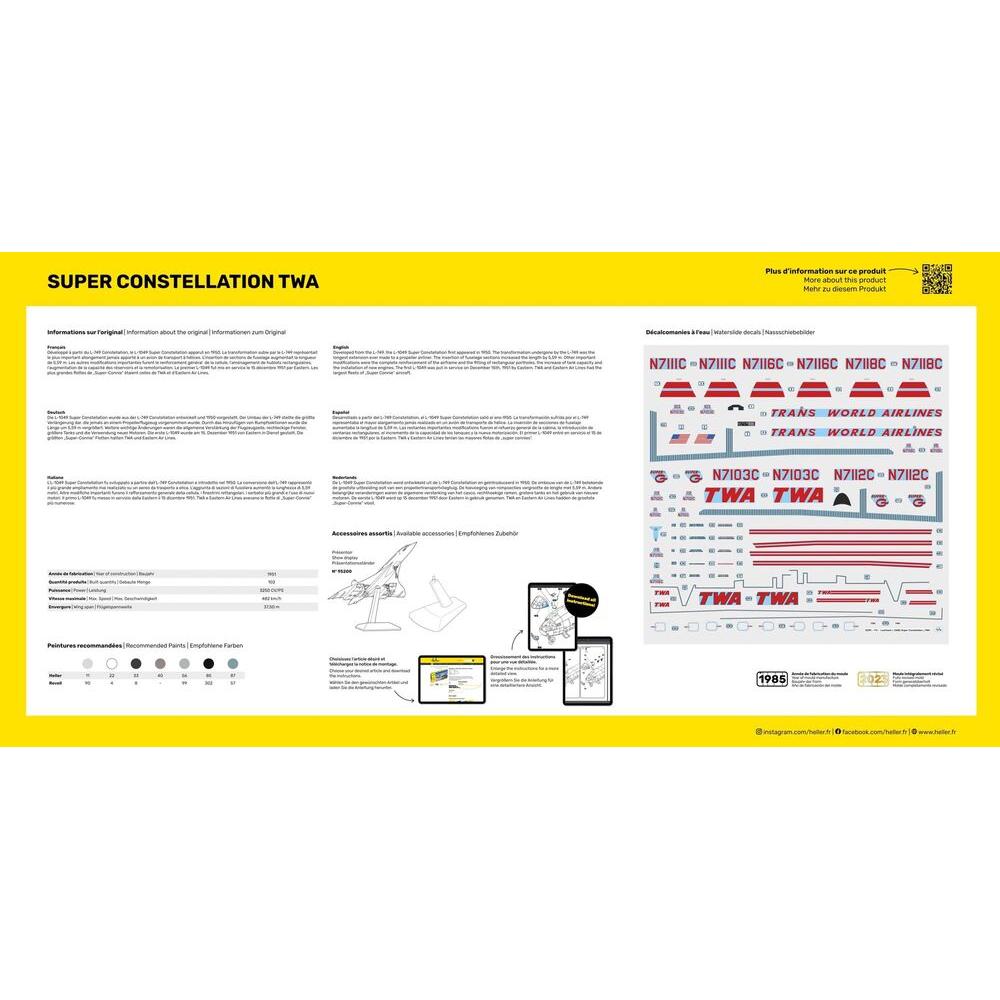 1/72 GIFT SET Super Constellation TWA (Includes: Cement, Brush and Main Paints)