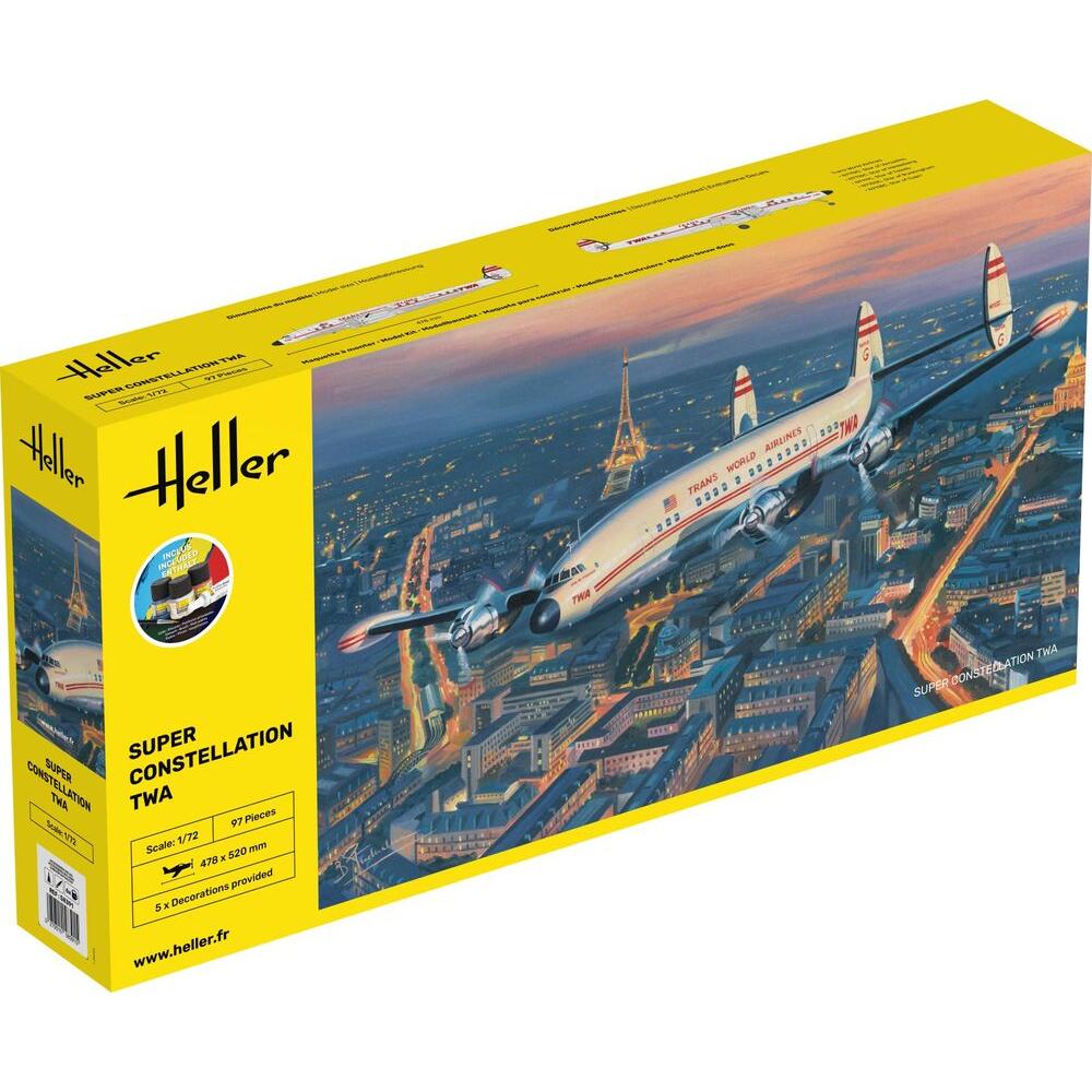 1/72 Starter Kit Super Constellation Twa Includes: Cement Brush and Main Paints
