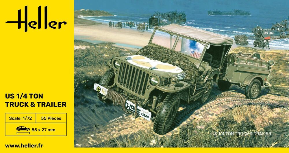 1/72 US 1/4 Ton Willys Truck & Trailer