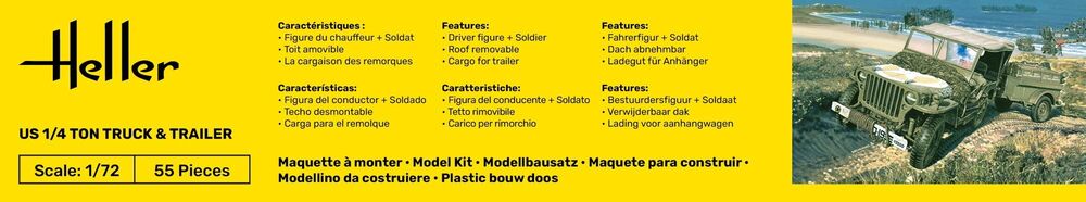 1/72 US 1/4 Ton Willys Truck & Trailer