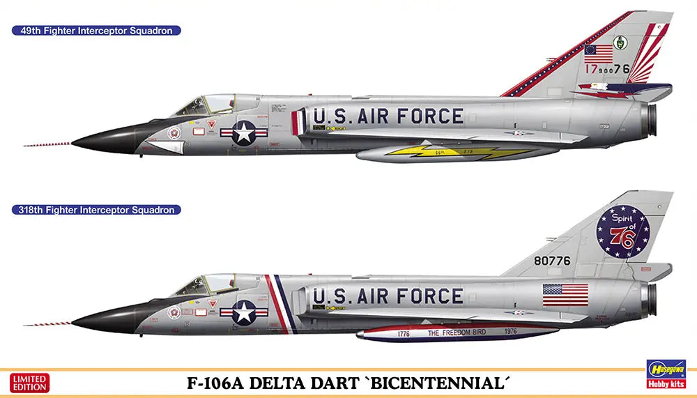 H02402 1/72  F-106A DELTA DART   - BICENTENNIAL -  Two kits in the box