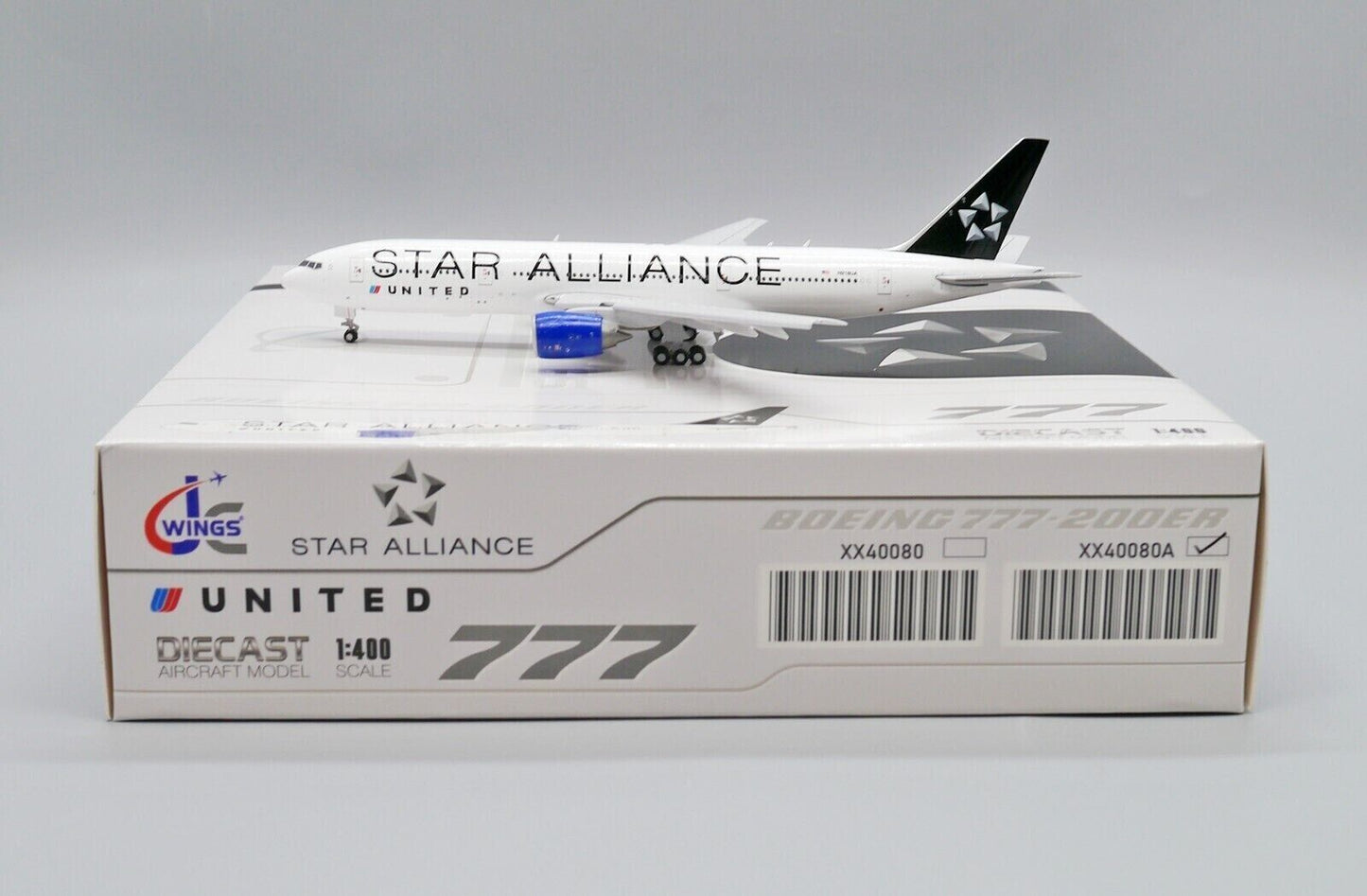 1/400 United Airlines B777-200ER N218UA 'Star Alliance' (Flaps Down)