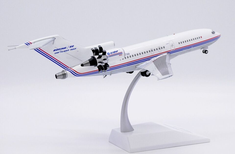 1/200 Boeing House Color 727-100 "UDF Flight Test" "Polished" Reg: N32720 with Stand