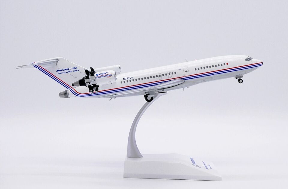 1/200 Boeing House Color 727-100 "UDF Flight Test" "Polished" Reg: N32720 with Stand