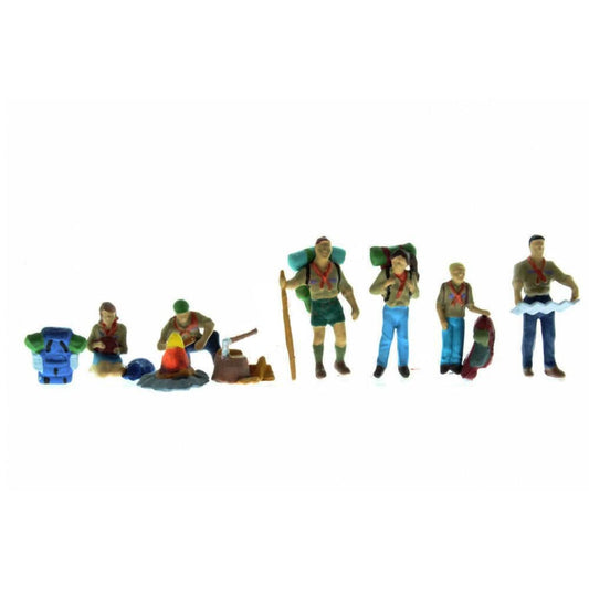 HO Scouts with Accessories 9pcs