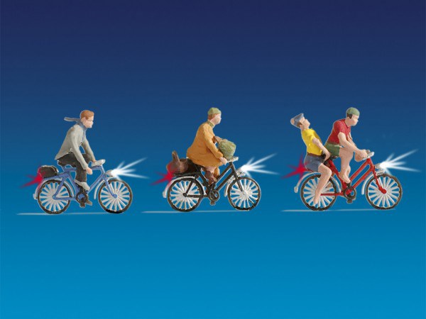 HO Illuminated Cyclist 3pcs