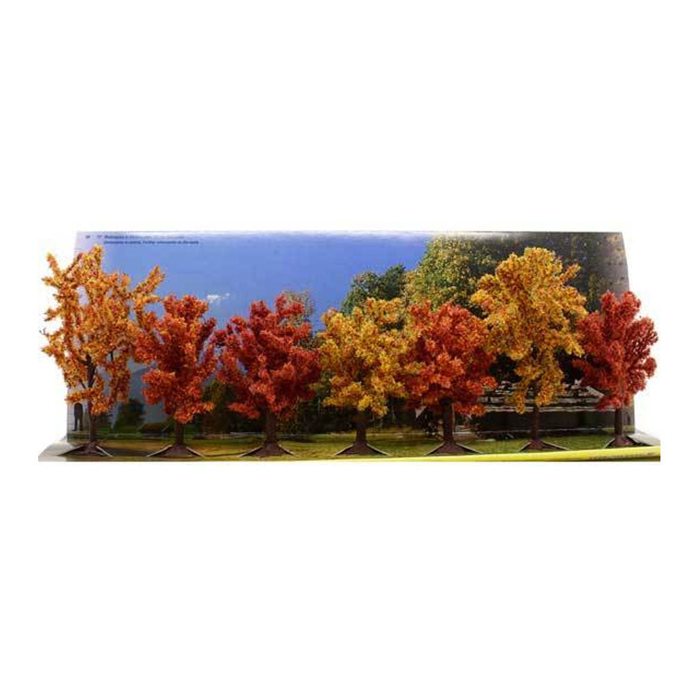 HO Autumn Trees 7pc 80mm 100mm