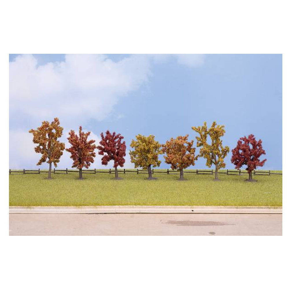 HO Autumn Trees 7pc 80mm 100mm