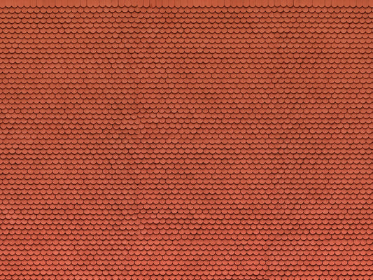 HO 3D Cardboard Sheet  - Plain Tile -  Red