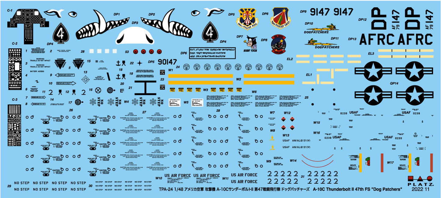 U.S. Air Force Attack Aircraft A-10C Thunderbolt II 47th Fighter Squadron Dog Patchers