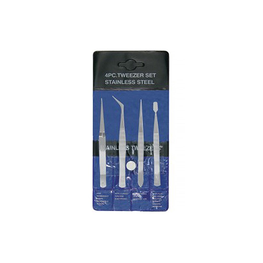 4 Piece Tweezer Set