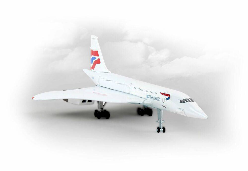 Herpa British Airways Aérospatiale-BAC Concorde, nose down - Landor