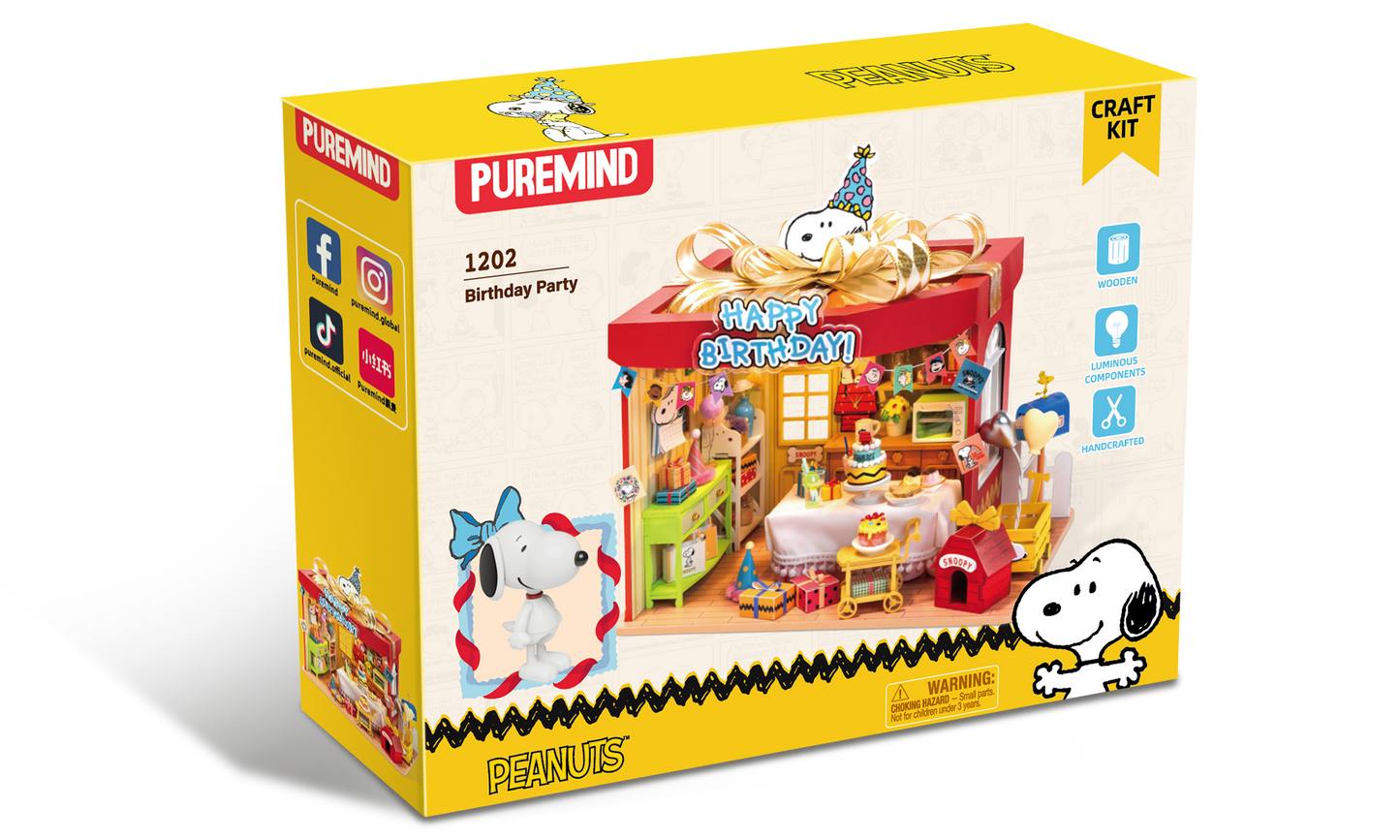 Puremind Peanuts: Snoopy Birthday Party Wooden Kit