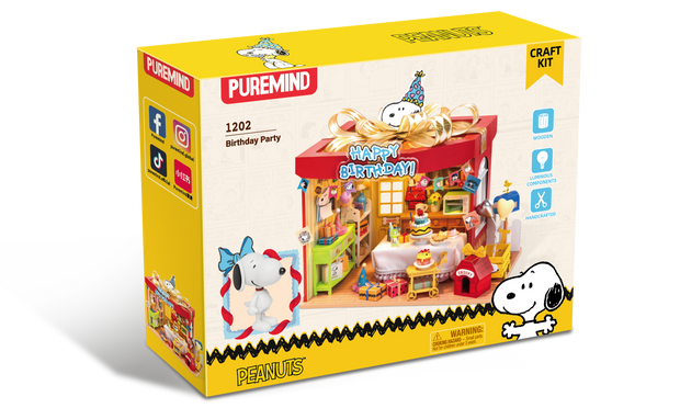 Puremind Peanuts: Snoopy Birthday Party Wooden Kit